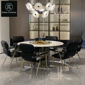 Muebles de comedor de estilo europeo, mesa de comedor de piedra/mármol con <span class=keywords><strong>Lazy</strong></span> <span class=keywords><strong>Susan</strong></span> top, mesas de comedor de lujo para casa - Product Image 3