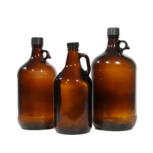 Botella de vino de color ámbar y marrón con tapa de tornillo hermético, barril de cerveza de California, 2L, venta al por mayor de fábrica