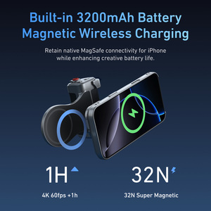 TELESIN Set Impugnatura Magnetica in Alluminio per iPhone 17 Pro/Pro Max con Powerbank da 3200mAh e Ricarica Wireless - Product Image 3