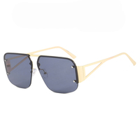 Twooo 9702 2024 nouveautés métal cadre Rivet décoration mode lunettes de soleil hommes