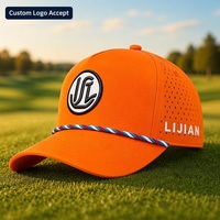 Casquette de golf en corde OEM ODM avec logo JL, corde tressée, perforations laser, casquette snapback multicolores, MOQ BSCI Barudan DDP Ship