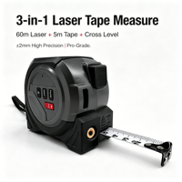 Outils de mesure électroniques les plus vendus, télémètre laser 60 m, 3 en 1, achat en gros