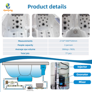 <span class=keywords><strong>Spa</strong></span> Extérieur Autoportant 3 Personnes Hydrorelax Balboa Bain à Remous Home <span class=keywords><strong>Spa</strong></span> Jacuzzier 3 Filtre pour Villa Jardin Hôtel - Product Image 4