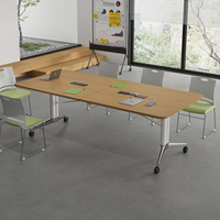 Table de conférence Mekia en bois massif moderne - Réglable, écologique, multifonctionnelle pour la maison, le bureau, l'école et le salon