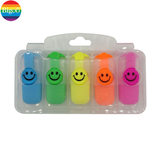 Mini Nụ Cười Các Loại 6-Màu Sắc Nhựa <span class=keywords><strong>Highlighter</strong></span> Bút Với Clip Cho Văn Phòng Và Trường Học Khuyến Mãi - Product Image 6