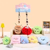 Porte-clés en peluche avec mousqueton, véritable chiot capybara, cordon, pendentif de poupée mignon, cadeau de remise de diplôme écologique, breloque, vente en gros, personnalisable