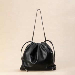 Factory Custom Black Genuine Leather Eco-Friendly Waterproof Bucket Bag Zipper Closure Single Strap Unisex Daily Use <b>Handbag</b> - Product Image 1