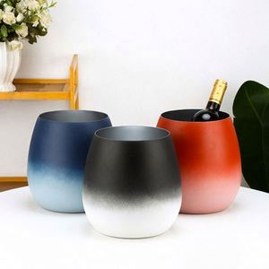 5L Egg Shape Gradient Color Stainless Steel Bar Party Ice Cube <b>Container</b> Tub Beer <b>Wine</b> Bottle Metal Cooler Champagne Bucket - Product Image 1