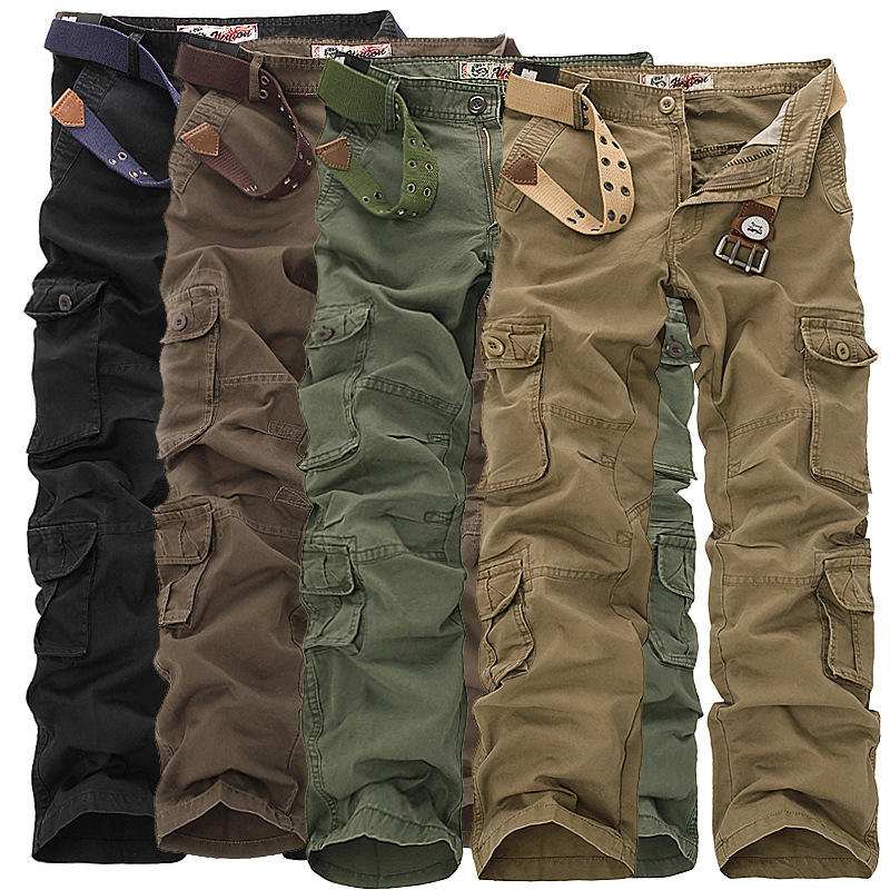 Men's Casual Work Tactical Harem Hip Pop Pants Multi-Pockets Baggy Cargo Pants Lightweight Straight High Mid Skinny