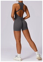 Combinaison de sport sans manches une pièce, effet ventre plat, gaine amincissante, en Spandex/Nylon respirant, extensible dans les quatre sens pour
