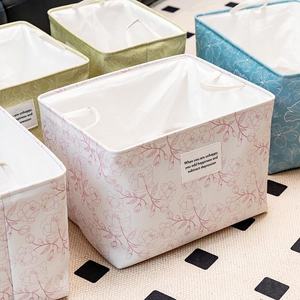Caja de almacenamiento de algodón y lino de gran capacidad, cesta de almacenamiento de escritorio rectangular para <span class=keywords><strong>ropa</strong></span>, juguetes, cesta de <span class=keywords><strong>ropa</strong></span> sucia dibujable - Product Image 2