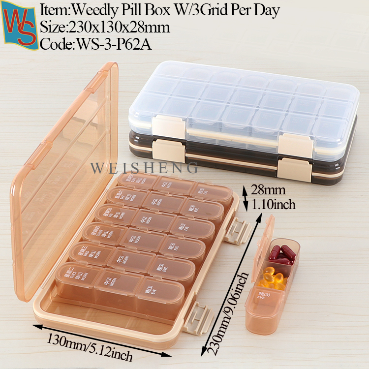 3P62A:230x130x28mm-3 grids x 7 days