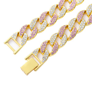 สร้อยคอคิวบาฮิปฮอปขนาด 15 มม. เครื่องประดับฮิปฮอป สร้อยคอผู้ชาย ผู้หญิง สั้น - Product Image 5