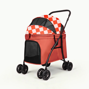 <span class=keywords><strong>Poussette</strong></span> <span class=keywords><strong>pour</strong></span> animaux de compagnie pliable légère et tendance de grande taille avec porte-gobelet, panier de promenade pratique - Product Image 6