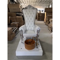 Chaise Trône de Luxe Royale Moderne à Dossier Haut, avec Cadre en Bois Massif Doré, Durable, Blanc Rose Rouge, pour Mariée, Hôpital, Parc, Sous-sol