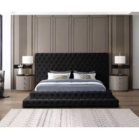 Meubles de chambre design moderne de luxe Docarelife rembourrés en velours tissu extra doux chambre en bois lit Queen Size King Size