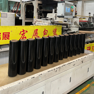 Black Soft Stretch Film PE Wrapping Film LLDPE Transparent <b>Strong</b> Adhesive Pallet Shrink Wrap High Quality Packaging Roll - Product Image 4