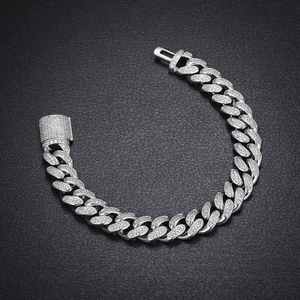 Shining 925 Sterling Silver Moissanite Link <b>Bracelet</b> with VVS Stones Hip Hop Chain Fashion Jewelry Accessory <b>for</b> Men and Women - Product Image 3