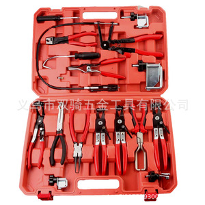 17 Piece Pipe Clamp <b>Set</b> With 9 <b>Pc</b> Automotive Repair Tools Metric General Industry Use - Product Image 1