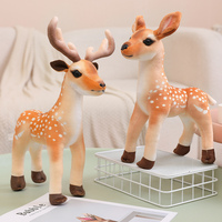 Jouets en peluche Cerf Sika de simulation transfrontalière, en coton avec rembourrage en coton PP, hauteur 11-30 cm, unisexe, supporte la personnalisation en usine