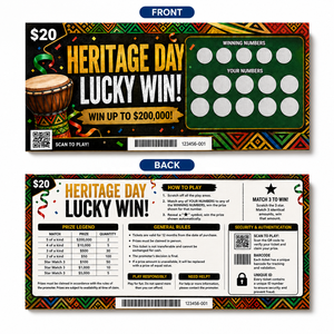 Wholesale CMYK Offset Print Hot stamping Custom Africa Theme Scratch Off Lucky Instant Lottery Tickets - Product Image 3