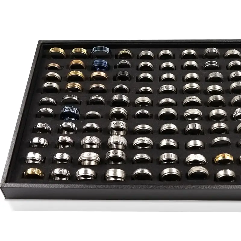 Anillos de acero inoxidable de 8mm únicos personalizados, joyería de rotación de 360 grados para aliviar la ansiedad, descomprimir, anillo Chapado en banda para hombres y mujeres