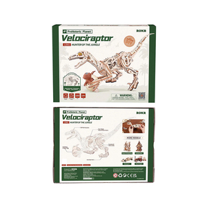 CPC certifié Robotime <span class=keywords><strong>Rokr</strong></span> bricolage assembler des jouets de dinosaures <span class=keywords><strong>en</strong></span> <span class=keywords><strong>bois</strong></span> LD01 Kits de modèles Velociraptor Puzzles 3D - Product Image 6