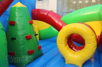 Aire de jeux interactive gonflable pour enfants escalade Triangle jouets et structures de plein air sautant toboggan trampoline commercial