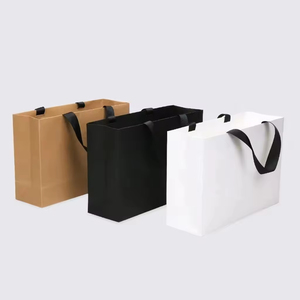 Sale Customizable Logo Color Luxury Style Kraft <b>Paper</b> Cardboard <b>Biodegradable</b> Shopping Tote Bags Ribbon Recycled - Product Image 3
