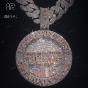 Lulus penguji berlian Baguette Vvs Moissanite liontin huruf gaya Hip Hop pria kustom Iced Out Lab liontin rantai berlian - Product Image 1