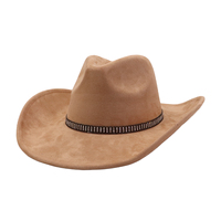 Sombrero de Vaquero/a de Cristal con Pedrería para Desfile de Moda, Accesorio de Disfraz para Despedida de Soltera, Sombrero Fedora de Ante con Borde de 9.5cm