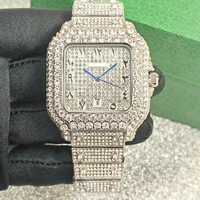Montre pour homme de luxe, style Hip Hop, avec ciel étoilé, sertie de diamants, montre carrée en or, quartz, date, chiffres arabes