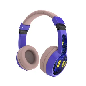 Fone de ouvido infantil com tamanho pequeno, fone de ouvido personalizado com adesivos e microfone para crianças e meninas