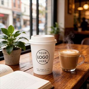 Gobelets jetables en papier kraft écologique blanc, noir, argenté, à paroi simple/double, avec couvercles, personnalisables avec logo, 8oz, 10oz, 12oz, 16oz - Product Image 2