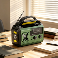 Radio d'urgence portable 20000 mAh alimentée par USB avec lampe torche LED rechargeable AM/FM, manivelle et énergie solaire, chargement Type-C
