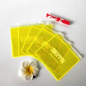pvc packaging bags zipper resealable plastic vinyl pvc bag clear FLUO color pvc lipstick packaging bag