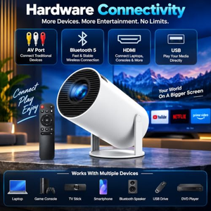 Proyector de Video Moderno para Cine en Casa 2026, Giratorio, 4K, Sistema Inalámbrico, LCD, Portátil, Mini - Product Image 5