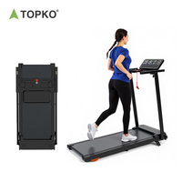 Tapis roulant domestique TOPKO avec grand écran, inclinaison réglable, surveillance de la fréquence cardiaque, absorption des chocs, Bluetooth, pliable