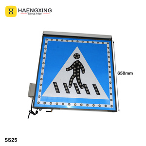 Sensor de microondas tráfico cruce de peatones Solar 650mm exterior intermitente blanco LED Solar señal de seguridad - Product Image 1
