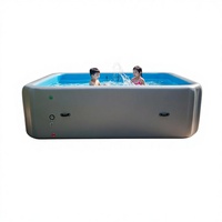 Extragroßer Rechteckiger Aufblasbarer PVC-Pool 20cm Dicke Drop-Stitch-Technologie Langlebiger Familien-Gartenpool Mit Abdeckung Handpumpe