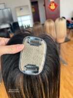Prothèse capillaire SHY en soie, cheveux Remy chinois, longueur personnalisée, couleurs en stock, fournisseur de marque