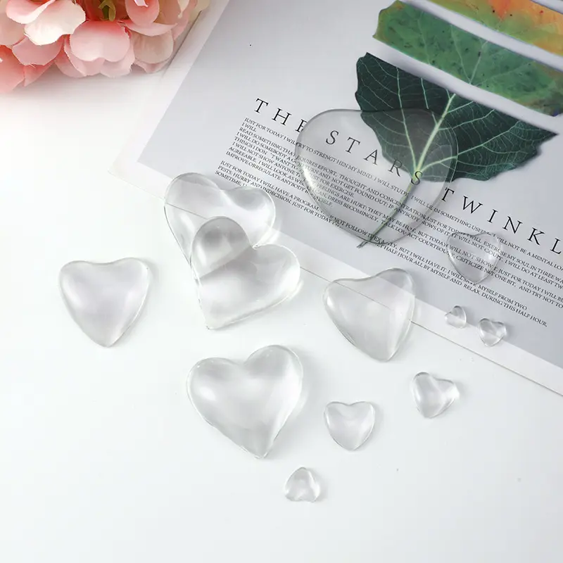 DIY יהלומי צורת זכוכית נקי לב בצורת לחתוך זכוכית נוי זכוכית כיפה
