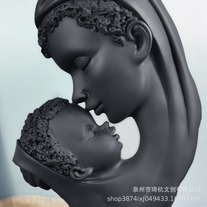 Figura de resina de madre e hijo, escultura dorada, decoración interior para el hogar, adorno artístico de padres e hijos, regalo del Día de la Madre - Product Image 4