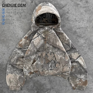 Felpa con Cappuccio Larga Stile Americano Camouflage Y2K Street Retro Hip Hop High Street per Uomo e Donna all'Ingrosso in Offerta - Product Image 1