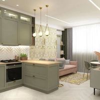 Kabinet kustom klasik warna hangat, peralatan bawaan, Penyimpanan kabinet Set penuh, gaya kabinet terbuka, untuk lemari kecil