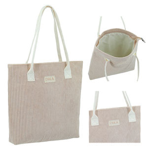 Factory Personalized Striped Fabric Corduroy Tote <strong>Bag</strong> Custom Logo Lady <strong>Bags</strong> with Logo - Product Image 1