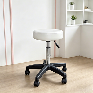 Silla de Barbero de Metal Resistente con Tapicería de Cuero Sintético y Ajuste Hidráulico para Barbería Comercial - Product Image 3