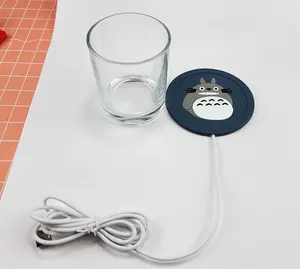 Passen Sie PVC beheizten Untersetzer mit USB-Ladung Silikon angepasst niedlichen Cartoon Muster Cup Pads Untersetzer