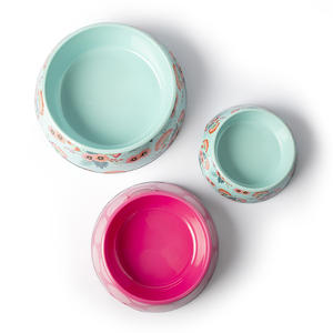 Personalizado melamina <span class=keywords><strong>Pet</strong></span> <span class=keywords><strong>Bowl</strong></span> com Full Color Anti-Skid Base de Borracha Interior e Exterior Decalque Impresso em Material Plástico - Product Image 3