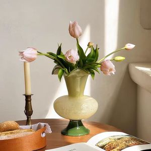 Jarrón Decorativo Verde Vintage Estilo <span class=keywords><strong>Fenton</strong></span>, Borde Ondulado Estilo Ins, Hecho a Mano, Diseño de Encaje Medieval, Decoración Floral de Alta Gama para el Hogar - Product Image 2